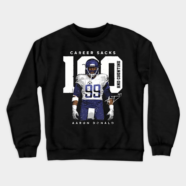 Aaron Donald Los Angeles R 100 Sacks Crewneck Sweatshirt by caravalo